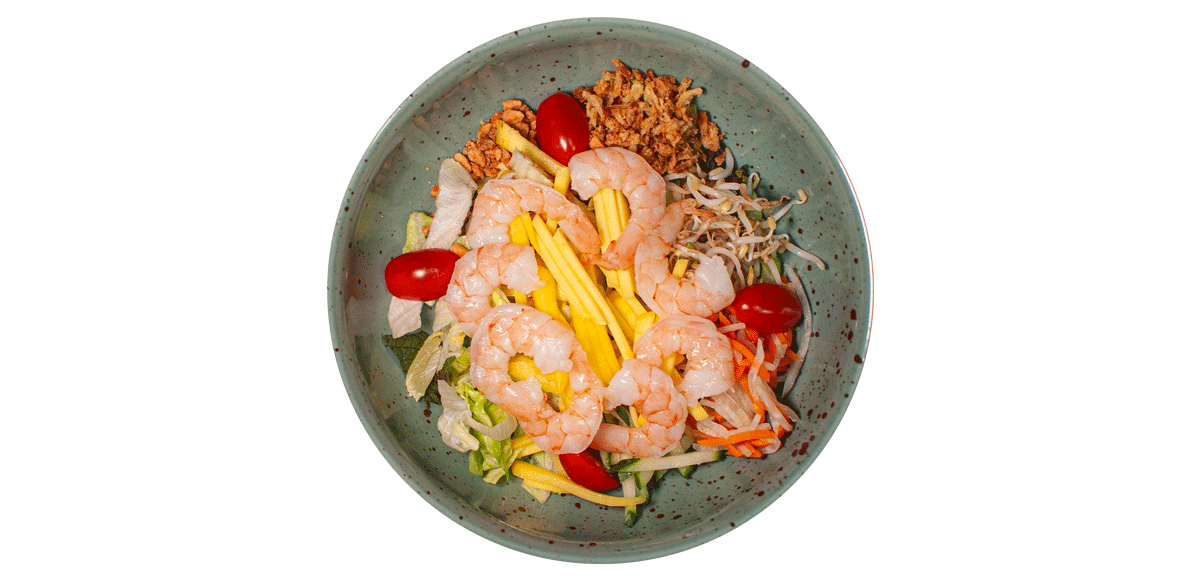 Mangový salát s krevetami