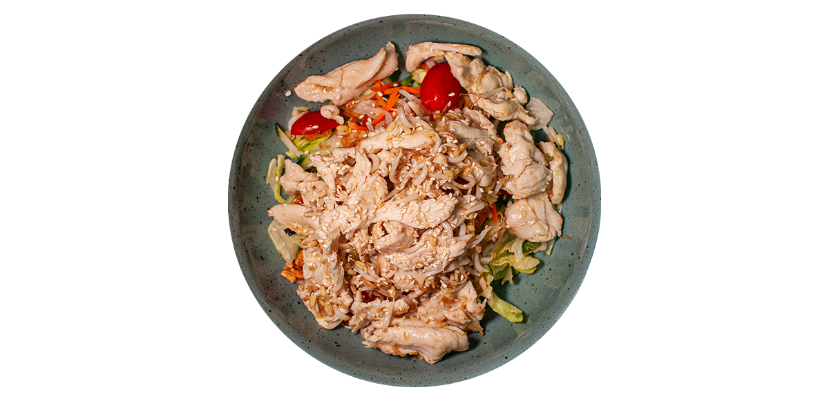 Salát s masem/tofu/lososem